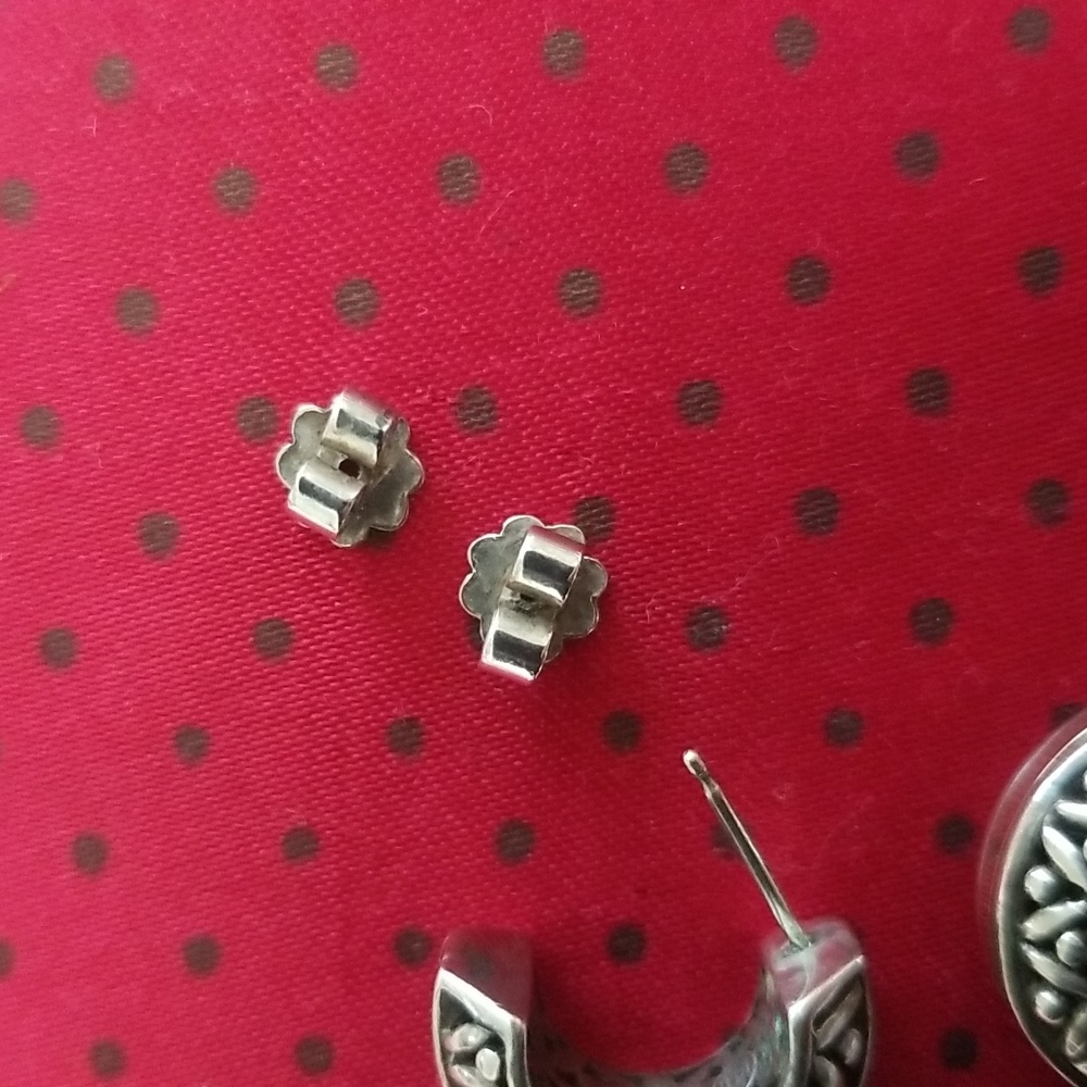 14k Gold & Sterling Silver Earrings - Picture 13 of 13